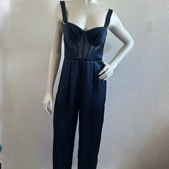 AZAZIE RAQUEL STRETCH SATIN JUMPSUIT - Picture 7 of 10